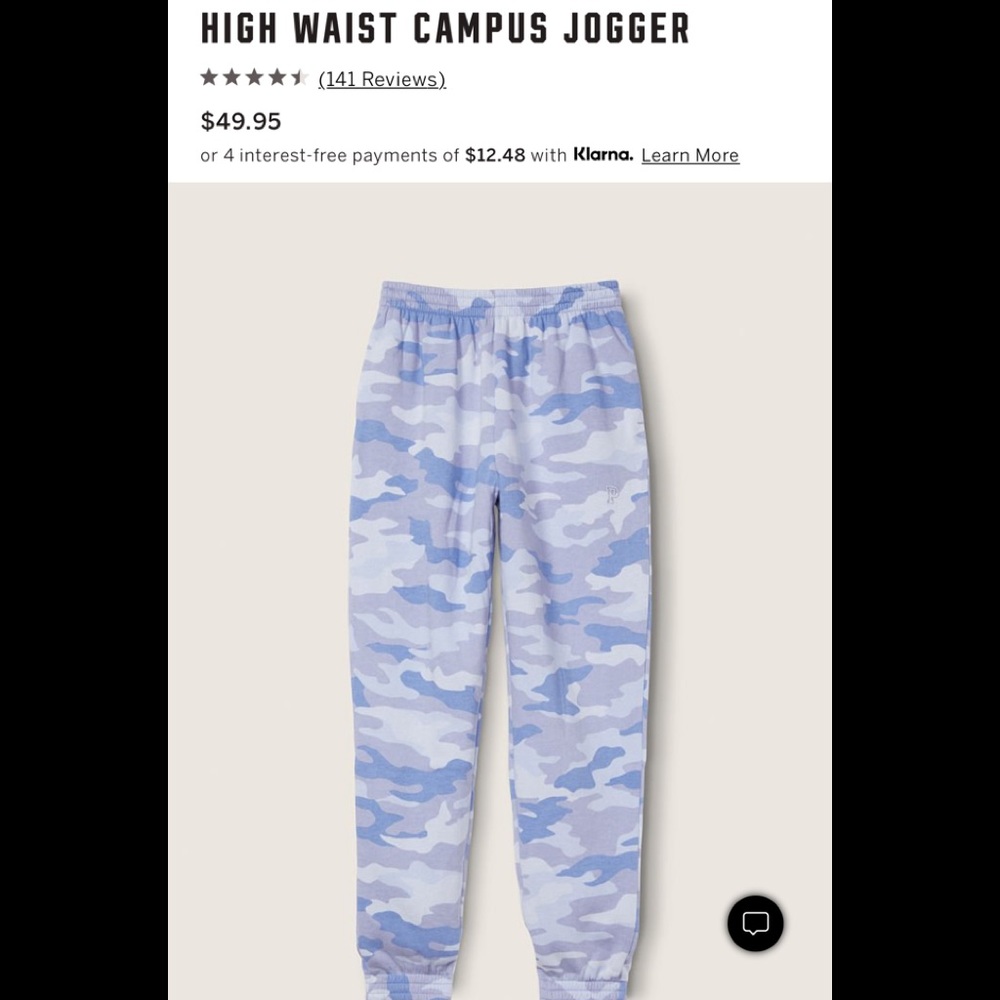 New Pink Camo High Waisted Campus Sweatpants